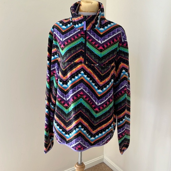 New! Wesc unisex zigzag print fleece jacket. Mens large and women’s X large. - Picture 1 of 8